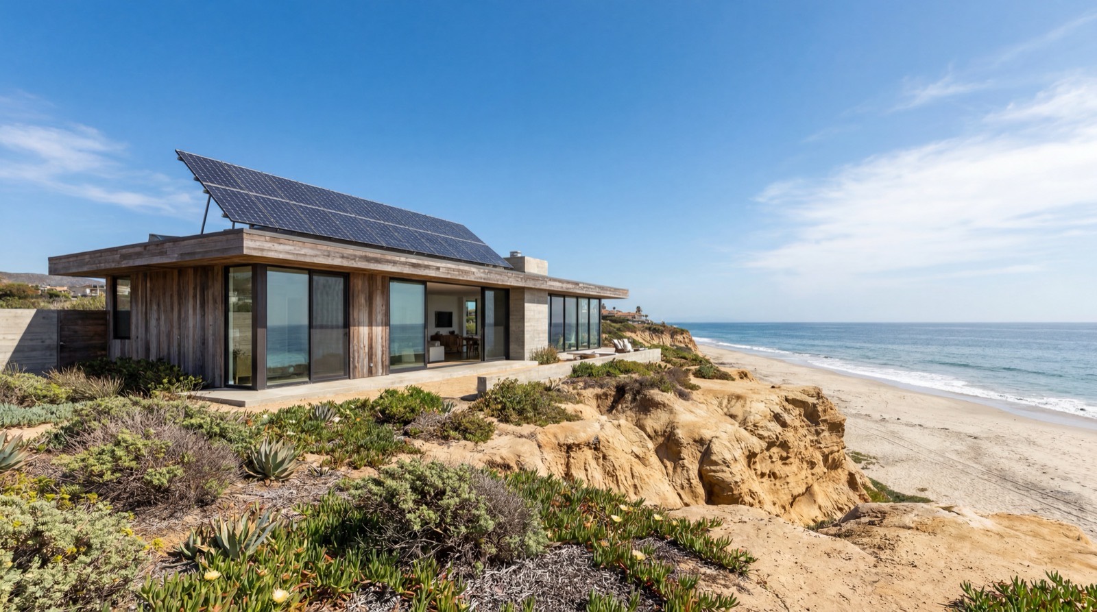Coastal bluff home above the North County surf